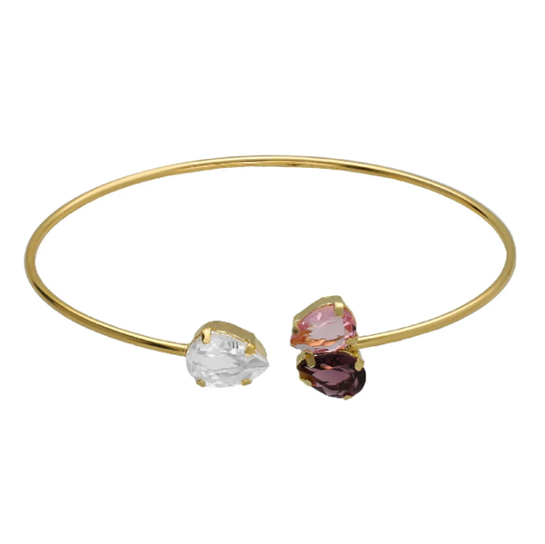 Foto de Pulsera rígida triple lágrima Light Rose bañado en oro de Glory