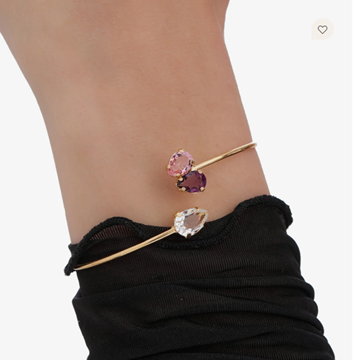 Foto de Pulsera rígida triple lágrima Light Rose bañado en oro de Glory