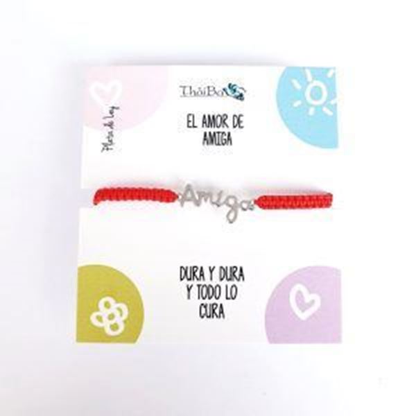 Foto de Pulsera Amiga Macramé Roja