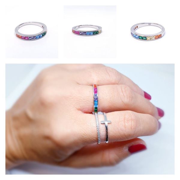 Foto de Anillo PLata Arcoiris - Talla 12