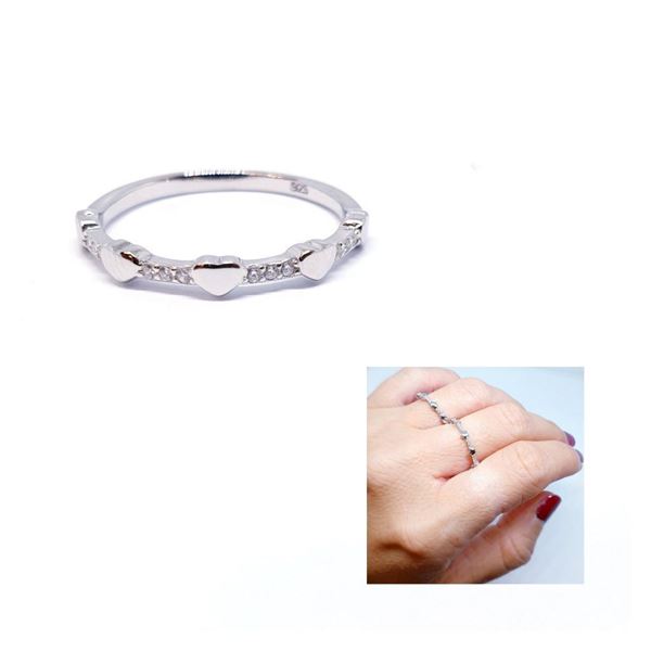 Foto de Anillo Plata Petit Corazones - Talla 12