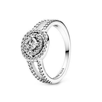 Foto de Anillo Pandora Doble Halo. Talla 52