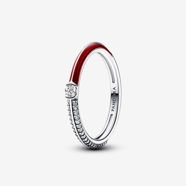 Foto de Anillo Pandora Dual Rojo y Pavé de Pandora ME. Talla 52