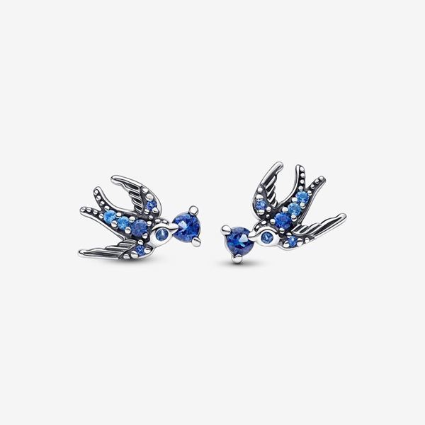 Foto de Pendientes Pandora de botón Golondrina Brillante
