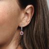 Foto de Pendientes Pandora de Aro Circulo Rojo Brillante