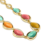 Foto de COLLAR LUXENTER ACABADO ORO AMARILLO DE 18K Y OJO DE GATO MULTICOLOR - DULFO